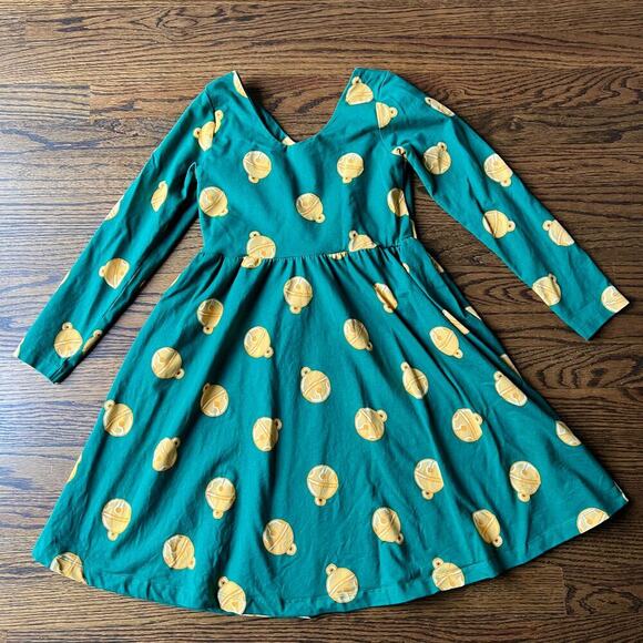 Monica + Andy Let's Dance Jingle Bell Holiday Organic Cotton Christmas Dress 10 - Picture 1 of 4